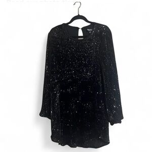 Celebrity Fashion by Hera Collection Dress Sz L Sparkling Black Sequins